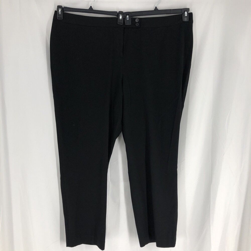 Lane Bryant Black Dress Pants Regular Fit 28 Straight Leg Flat Front